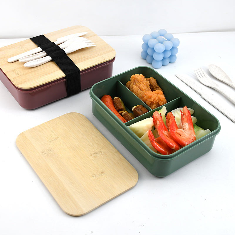 Japanese Bento Boxes - 3 Sections and Eco-Friendly Utensils Included ...